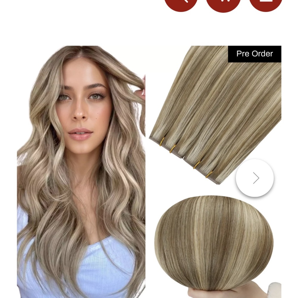 Moresso Elegant Ash Blonde Hair Extensions Butterfly weft